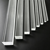 Barres rondes et carrées en PMMA acrylique coulé, barres à motif pierre à haute transmission, assorties à des plaques coulées transparentes