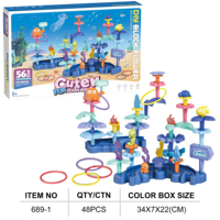 Set blok bangunan hewan laut, mainan Model dunia laut STEM interaktif untuk anak, Kit dunia laut DIY kreatif, Set blok bangunan hewan laut, 56 buah