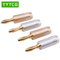 YYTCG 24K Plaqué Or Haut-Parleur Fiche Banane 4mm Fil Connecteur Fiches Bananes pour Musical HiFi Audio