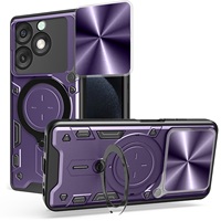 Étui magnétique antichoc avec anneau support pour voiture pour Itel RS4 4G P65 P55 A70 A60 A50 S25 Ultra S24 S23 Plus A60S avec cache-objectif coulissant