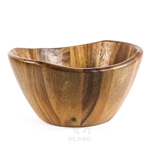 Cuenco de madera para servir para ensaladas, frutas, cuenco grande para servir ensaladas, cuenco grande de madera ancho de Acacia para frutas - Product Image 1