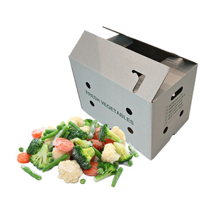 Bán buôn Trắng sóng bushel hộp cho rau tươi Wax-Coated vận chuyển hộp với UV Matt cán và dập nổi - Product Image 2