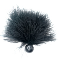 Marabout noir plume de dinde pour enfant bricolage artisanat créatif cheveux Costume accessoire de pêche mouche attachant matériel ornement frange décor