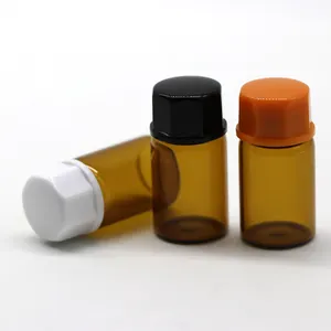 Bouteilles d'huile essentielle ambre de 5ml mini bouteille de parfum de soins personnels attar bouteilles en verre