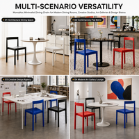 Chaise de salle à manger de luxe moderne minimaliste colorée empilable ergonomique en plastique PP moulé imperméable pour café, jardin, restaurant, cuisine