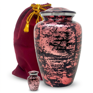SOULURNS โกศบรรจุอัฐิแบบแฮนด์เมดสไตล์อเมริกัน สีโรสโกลด์ประกายระยิบระยับ สำหรับบรรจุอัฐิของมนุษย์ เหมาะสำหรับผู้ใหญ่ ML-RG - Product Image 1