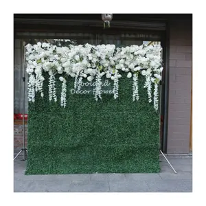 Оптовая продажа, дешевый скрученный занавес для свадебного декора, искусственные зеленые растения, листья, цветы, фон для декора