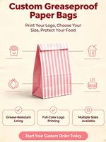 Sacs à emporter en papier kraft rose personnalisés avec logo, écologiques, pour café, gâteaux, desserts, boulangerie, snacks, boîtes cadeaux, sacs cadeaux