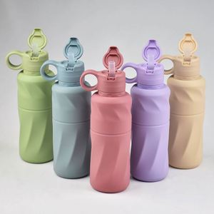 Botella de Agua Reutilizable de Silicona para Niños, 600 ml, a Prueba de Fugas, con Diseño de Oso, Libre de BPA, Plegable, Ecológica, para Campamento, Escuela, Gimnasio, Regalo - Product Image 3