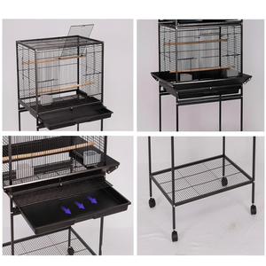 Gabbia per Uccelli di Lusso in Filo d'Acciaio con Telaio in Ferro - Recinto per Animali Domestici Grande, Traspirante, Stabile ed Ecologico con Vassoio e Scatola in Plastica - Product Image 4