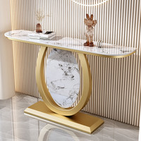 Nouvelle console d'entrée en quartz et métal de style chinois, démontable et assemblable, pièce d'appoint minimaliste de luxe léger pour hall d'entrée