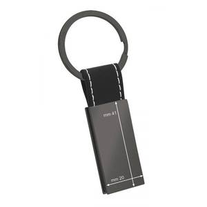 Llavero Rectangular Negro de PU Pulido, Accesorios para Llaves de Coche - Product Image 2