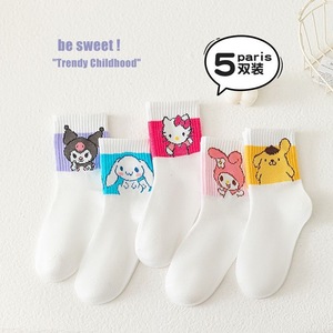 Chaussettes courtes respirantes en maille Kuromi, chaussettes décontractées pour jeunes, motif dessin animé mignon, été, 5 paires - Product Image 4