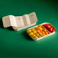 Barquettes jetables en papier pour ferme, paniers durables pour fruits et légumes, paniers en matériaux recyclés, boîte d'emballage pour supermarché