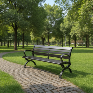 Panca da <span class=keywords><strong>Giardino</strong></span> Moderna per Esterni con Struttura in Legno e Metallo, Design Resistente all'Acqua e Durevole - Product Image 1