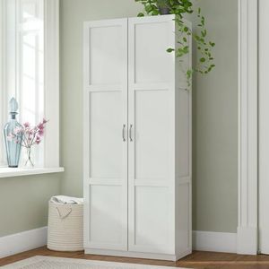 Armoire simple en bois blanc pour enfants, armoire à vêtements en bois massif à double <span class=keywords><strong>porte</strong></span> pour chambre à coucher - Product Image 4