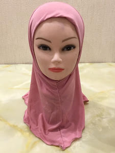Hijab islamique pour filles musulmanes, foulards, châles, sans décoration, matière douce et extensible pour filles de 2 à 7 ans, vente en gros 50 cm - Product Image 2