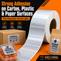 Étiquettes adhésives thermiques en rouleau, autocollants holographiques thermiques directs, autocollants holographiques sur mesure