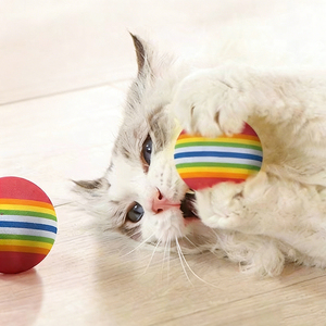 Giocattolo per Gatti, Palla Resistente ai Graffi e ai Morsi, Palla Arcobaleno Durevole e Divertente da Giocare per Gattini, Regalo per le Festività - Product Image 6