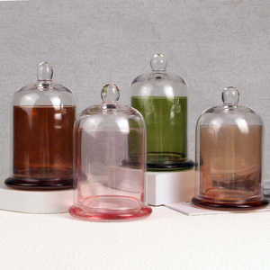 Cloche en verre avec <span class=keywords><strong>bougie</strong></span> parfumée en cire de soja naturelle, couvercle décoratif en verre pour <span class=keywords><strong>bougie</strong></span>, logo personnalisé, OEM disponible, décoration pour la maison et les événements - Product Image 5