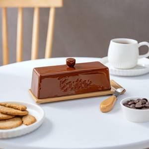 Nouveau <span class=keywords><strong>plat</strong></span> à beurre en céramique moderne et <span class=keywords><strong>original</strong></span> avec couvercle pour le stockage du <span class=keywords><strong>fromage</strong></span> et la préparation des aliments pour le restaurant - Product Image 1