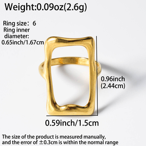 แหวนแต่งงานสแตนเลสสตีลชุบทอง 18K แฟชั่นทันสมัยสำหรับผู้หญิง - Product Image 6