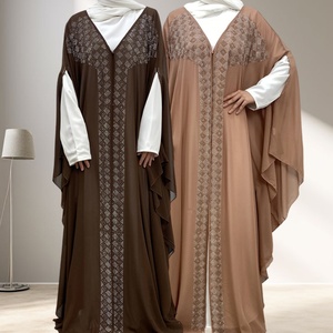 African Luxury Rhinestone Jalabia Abaya Formal Fashion Batwing Sleeve Evening Dress <b>Kaftan</b> for Women 6739# - Product Image 1