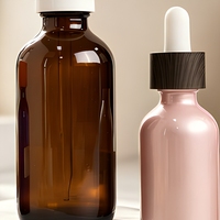 Vente au prix d'usine, flacons compte-gouttes en verre ambré pour cosmétiques, sérum, huile essentielle, 15 ml, 30 ml, 50 ml, 60 ml