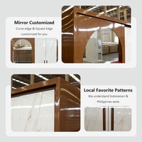 Lemari pakaian modern desain custom harga murah Luoyang, terbuat dari logam baja dengan cermin cetak, 3 pintu geser, untuk furnitur kamar tidur rumah.
