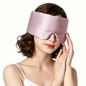 Masque pour les yeux en soie de mûrier 100% sur mesure avec velcro réglable, 16 mommes, doux, occultant et respirant pour dormir - Product Image 1