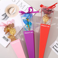 Rose en plastique à tige unique avec boîte cadeau, fleurs éternelles colorées, légères, durables, imperméables, cadeaux pour la fête des mères, décoration de mariage