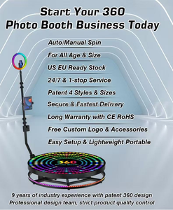 Cabine photo à 360 degrés Chestnuter pour les réseaux sociaux, plateforme rotative automatique, cabine photo portable pour les clubs - Product Image 3