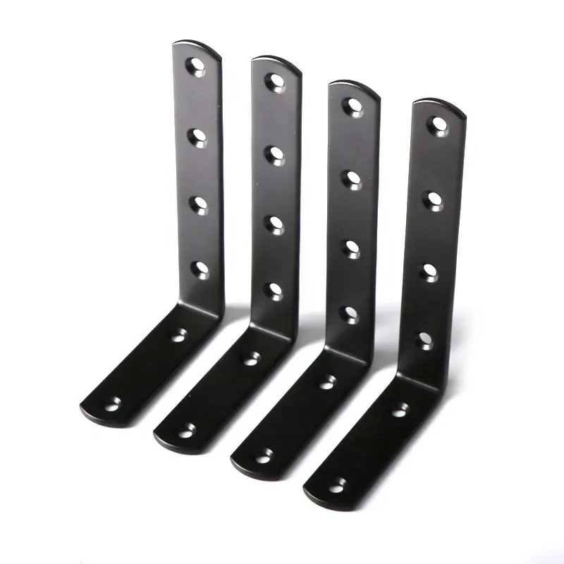 Suporte em forma de L preto resistente, suporte de canto para prateleiras flutuantes, suporte de suspensão de parede invisível com parafusos