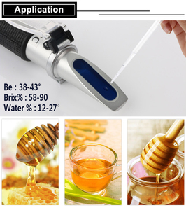Réfractomètre à miel Réfractomètre à main Be Baume/Brix/Water pour test de miel à trois échelles (Baume 38-43 ° Brix 58-92% Eau 12-27%) - Product Image 4