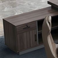 Bureau moderne de luxe en forme de L Mobilier multifonctionnel en panneau de fibres de densité moyenne personnalisable Bureau de PDG