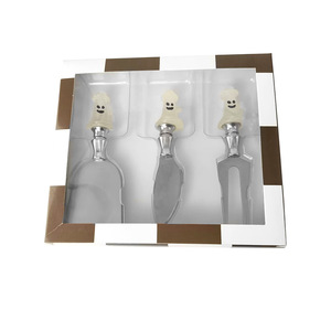 Halloween Glow In Dark Witch Tree Cutlery Set Cheese Knife Jam Spatula Large Flat Spatula Two Pronged Fork Fruit Fork Silver - Product Image 1