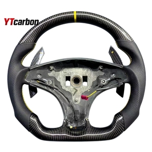 YTcarbon pour SL <span class=keywords><strong>SLK</strong></span> SLR GLK R230 <span class=keywords><strong>R171</strong></span> R199 X204 AMG accessoires intérieurs de voiture Style de course véritable <span class=keywords><strong>volant</strong></span> en Fiber de carbone - Product Image 1
