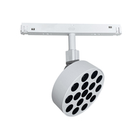 LEDEAST MTGB-R16 12W Lampe LED Ronde Magnétique pour Rail, Système d'Éclairage Commercial sur Rail Magnétique, Lampe d'Affichage Intérieure