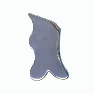 Irregular Contour Scraper With Teeth Stainless Steel Handheld Massaging Plate for Facial Tightening Neck Muscle Release Daily Be - Product Image 3