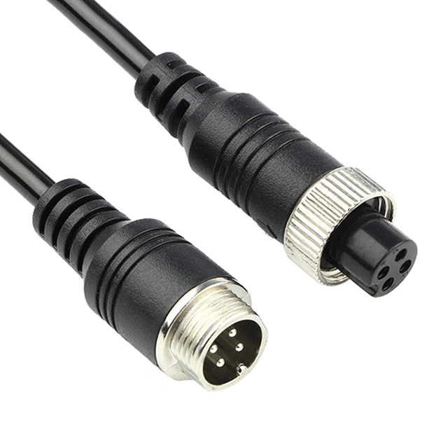 Custom Mdvr Extension Cable for Car Rear View Reversing Camera 4 Pin Aviation Cable 4 Pin Gx16 Connector Aviation Cable
