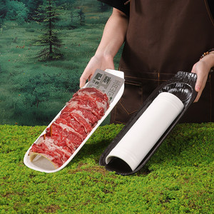 Vaisselle créative pour fondue chinoise style montagne : assiette en forme de bateau avec compartiment pour glace sèche, assiette pour bœuf fraîchement coupé et bœuf marbré - Product Image 3