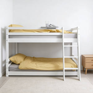 Solid Wood Double Layered Bunk <b>Beds</b> with Stairs and Guardrails Modern Design <b>Space</b>-<b>Saving</b> Children's <b>Bed</b> - Product Image 3