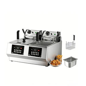 Freidora Comercial Automática <span class=keywords><strong>de</strong></span> Doble Tanque con Elevación Automática, Ideal para Alitas <span class=keywords><strong>de</strong></span> <span class=keywords><strong>Pollo</strong></span> y Nuggets - Product Image 1