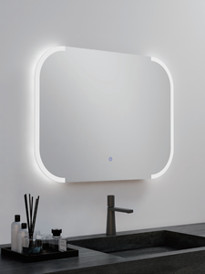 Miroir de salle de bain intelligent rectangulaire moderne <span class=keywords><strong>MEBO</strong></span> avec éclairage LED, anti-buée, écran tactile mural pour chambre, hôtel, salon - Product Image 4