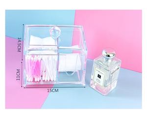 ऐक्रेलिक 4-ग्रिड डिजाइन कपास पैड और स्वैब धारक क्रिस्टल स्पष्ट वर्ग फ्लोसर बॉक्स इंजेक्शन तकनीक - Product Image 5