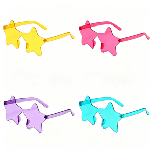 Nuovi Occhiali da Sole Senza Montatura a Forma di Stella Y2K, Colori Trasparenti e Vivaci, Divertenti Accessori per Feste in Spiaggia e Addii al Nubilato - Product Image 3