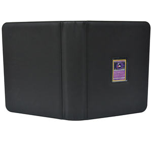 Portatarjetas Toploader de cuero PU con textura de Diamante Negro Premium con ventana de exhibición - Product Image 3