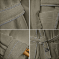 Peignoir de couple avec col châle 100% double face gris confortable pour le matin et fournisseur de boutique