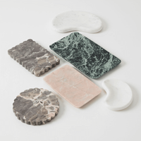 Nodic Rectangle rond carré festonné plateau pierre naturelle bijoux plaque Platon Onyx marbre plateau luxe décor à la maison vanité plateau