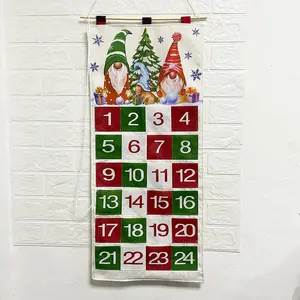 Groothandel Voorraad Handgemaakte Hangende Huisdecoratie 72X35Cm Grote Santa Kabouter Gonks Kerst Adventskalender